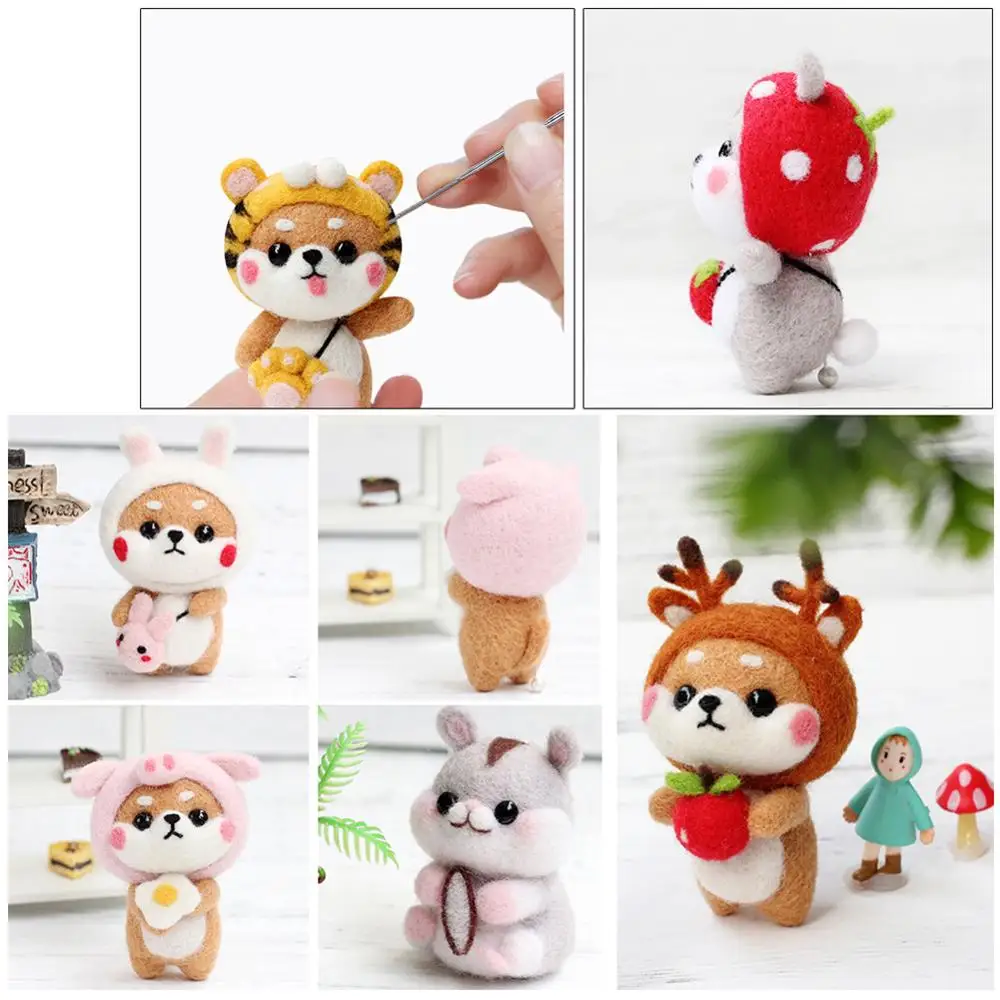 Игла DIY Набор для валяния Шерсть-ровинг 36 цветов наборы Шерсть иглы для валяния инструменты для стартера набор с валяния инструмент для валяния подарок животного