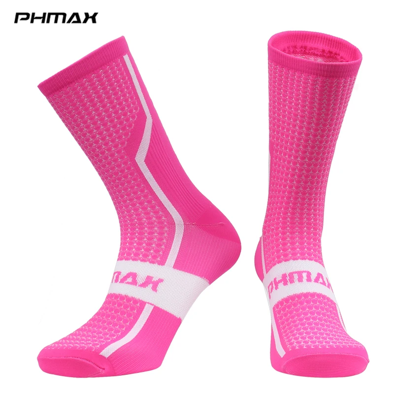 Pink PHMAX, 7 цветов, носки для велосипедистов унисекс, MTB, велосипедные носки, профессиональные, для спорта на открытом воздухе, для гонок, горного велосипеда, велосипедные носки - Цвет: Pink