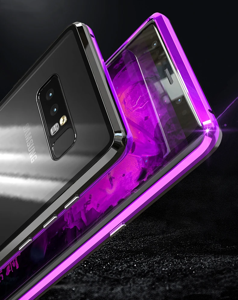 Роскошный чехол для samsung Galaxy Note 8 чехол полностью защищающий телефон магнит задний экран из закаленного стекла и алюминия металлический чехол Note8
