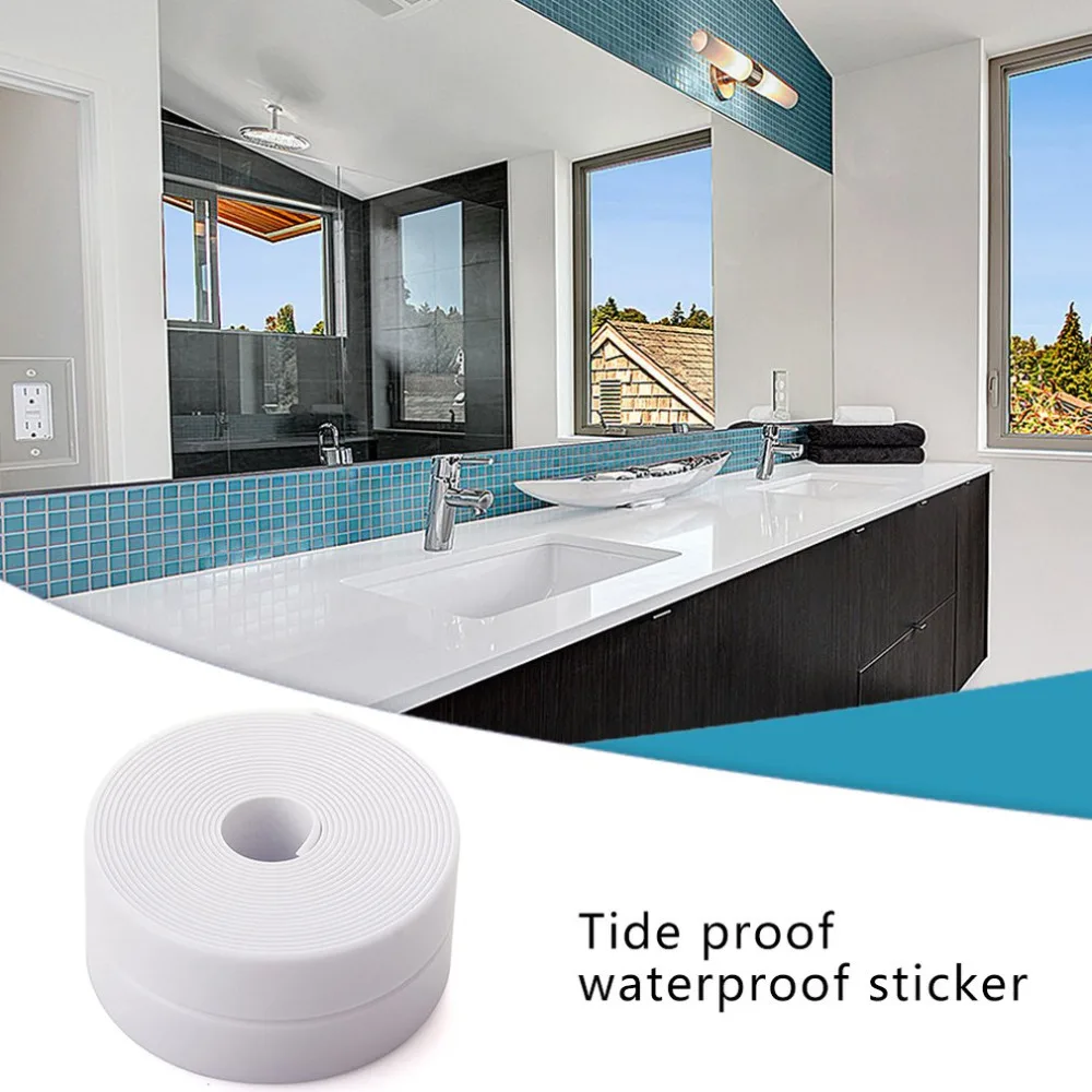 Water Strip Window Sill Kitchen Gluten-Free Wash Basin Sink Waterproof Stickers Self-Adhesive Glass Door Cabinet Sticker