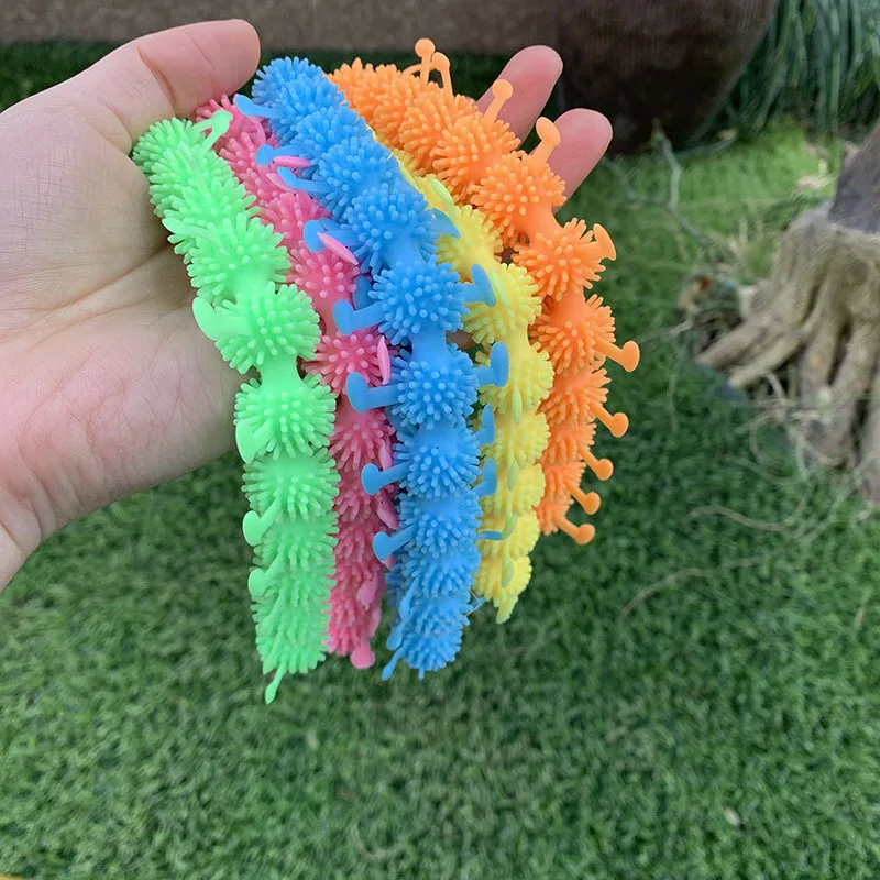 

3PCS Kids FIdget Toys Elastic TPR Caterpillar Toy Adult Decompression Tool Stress Relief Calmness Toy