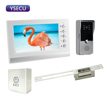 

YSECU 7 Inch HD Video Intercom with Lock for Apartment Home Door Access Control 3A Power Exit Button