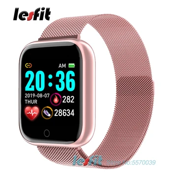 

Lesfit Smart Watch Women Men Smartwatch Lady Sport Wristbands Bluetooth Digital Android Smart-Watch HR Pedometer Fitness Tracker