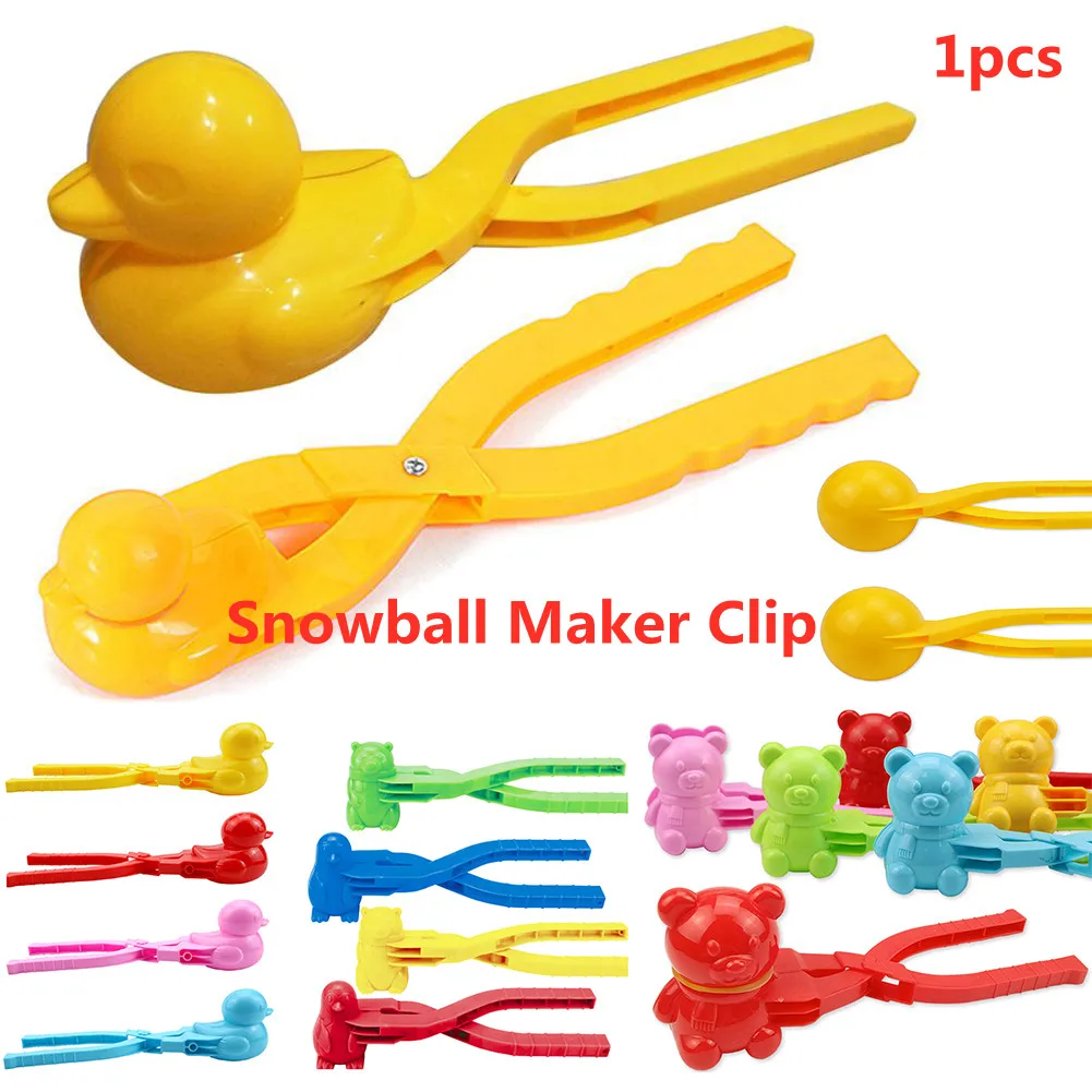 Snowball Maker Clip Duck Heart Bear Shaped Snow Sand Mold Tool Outdoor Fun Toys 