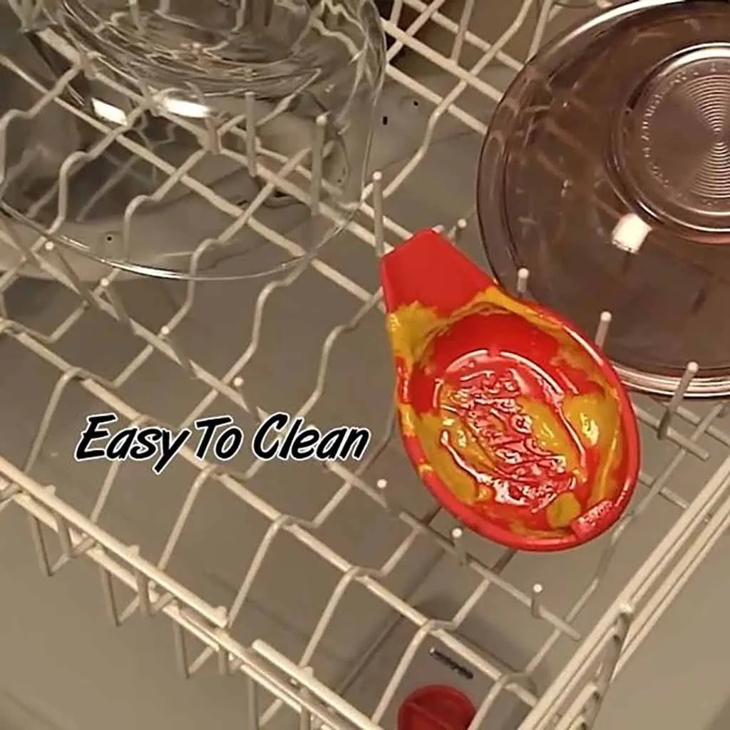 Spatula Tool Spoon Mat Eggbeater Kitchen Gadget Dish Holder Utensil Multi-Function Silicone Spoon Rest Cooking Baking Tool
