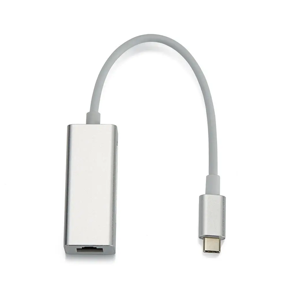 Silver Тип C к RJ45 алюминиевый Lan Проводной адаптер для Mac USB-C к Ethernet адаптер ПК R20 - Цвет: Silver