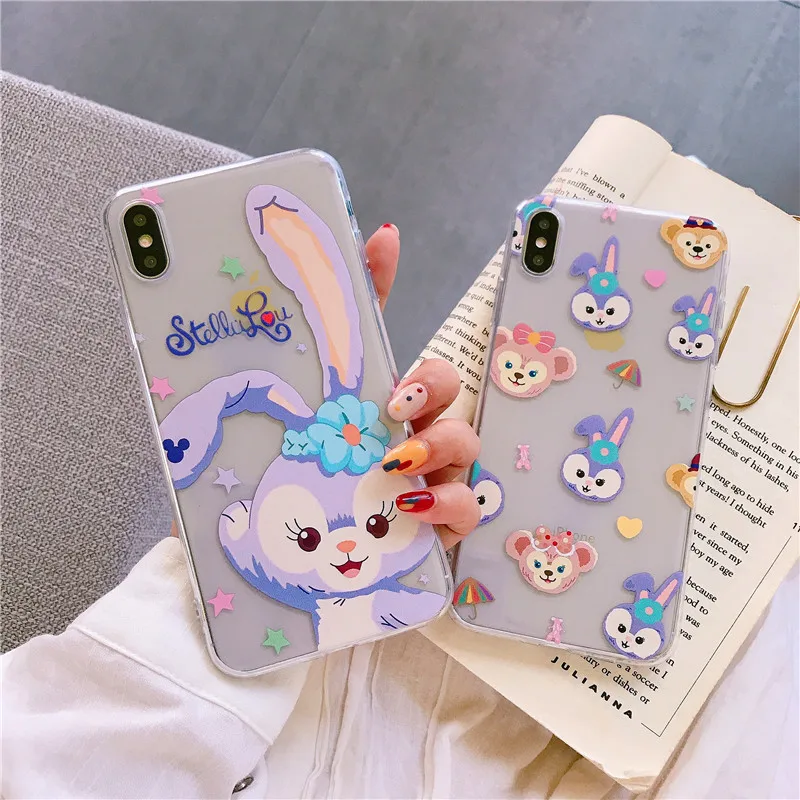 Милый мультяшный чехол для телефона Duffy Bear iPhone 6 S 7 8 Plus XS MAX XR мягкий прозрачный
