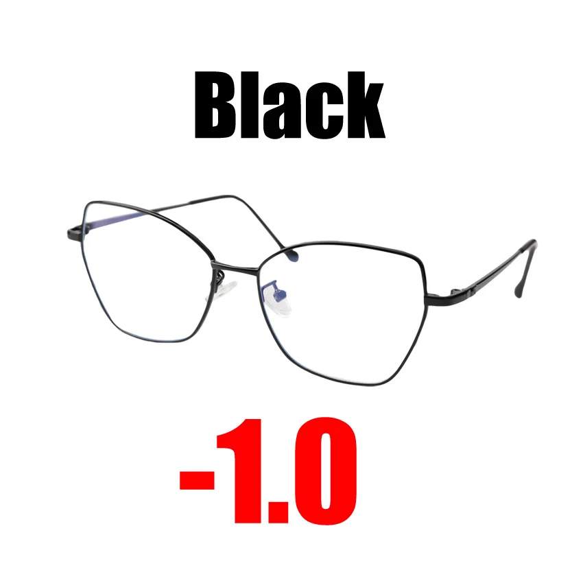 Black -1.0 SOOLALA Ультралегкая оправа с бабочкой, очки для близорукости по рецепту, женские очки, оптические линзы, диоптрийные очки от-1,0 до-4,0 - Цвет оправы: Black -1.0