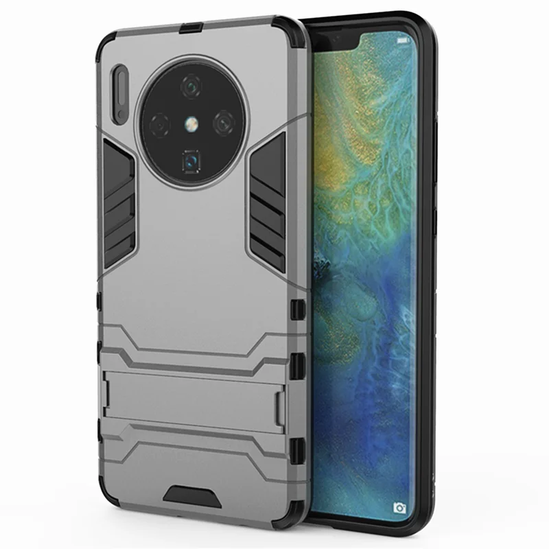 Grey Huawei Гибридный противоударный защитный чехол для телефона для Коврики 30 20 20X Lite; размеры 9 и 10 P30 P20 Pro 6X Honor 9X V20 10 20 20i 8A Play3 Y9 Y7 Y6 - Цвет: Grey