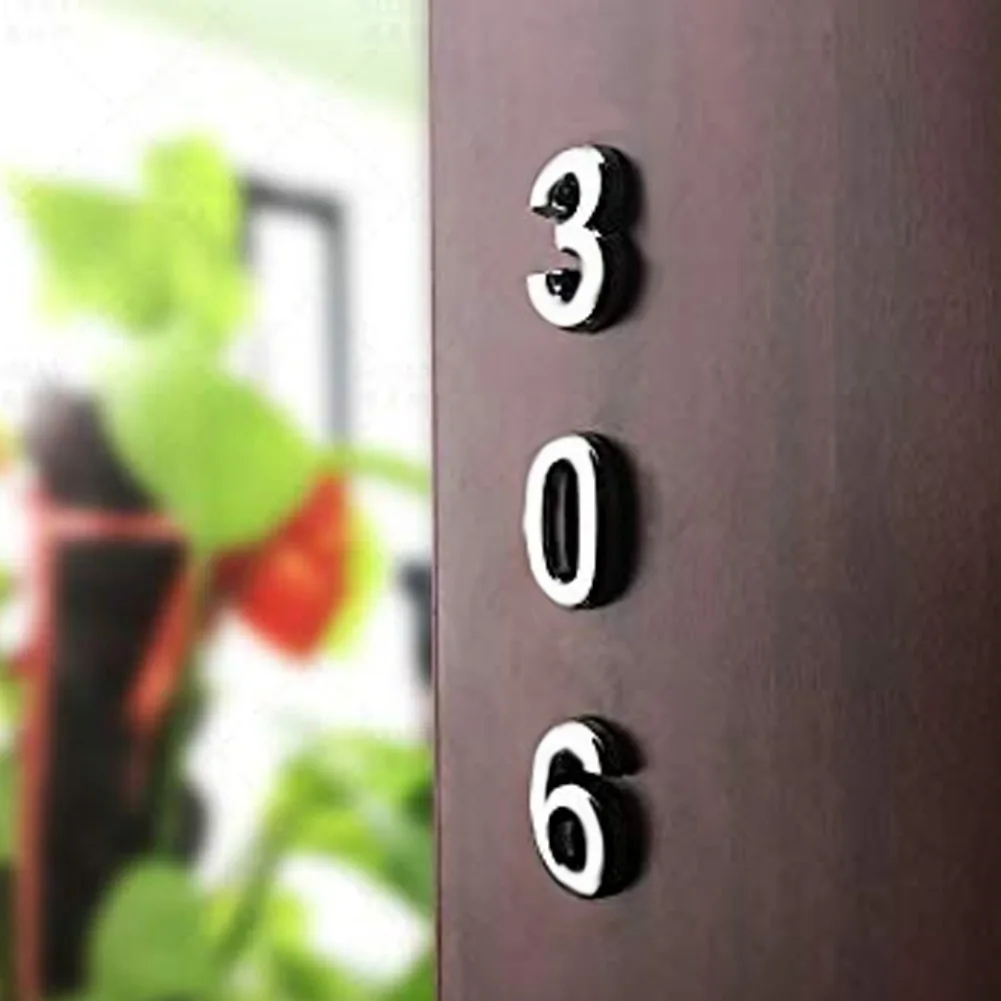 

10Pcs 0 to 9 Self Adhesive Door House Numbers for Address Home Number Digits Big Mailbox Address Sign-KK