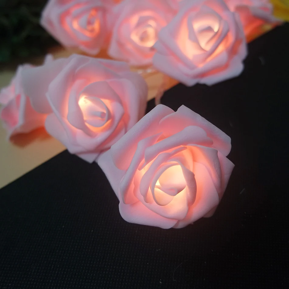 Романтическая гирлянда с цветком розы и светодиодный светильник s, праздничный светильник для украшения свадьбы/рождества, новогодние принадлежности, сказочный светильник