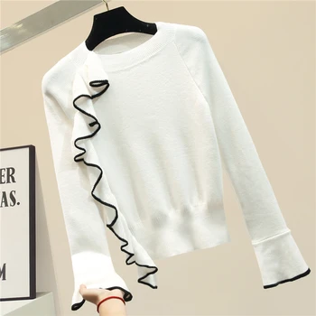 

Women's Sweater 2019 New Autumn Winter Knitted Bottoming Shirt Lady Thick Warm Loose Outer Wear Knitted Top Girls Pink Sweaters