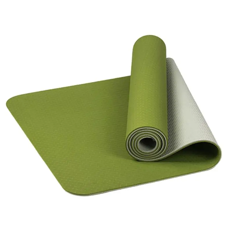 6 мм TPE Нескользящие коврики для йоги для фитнеса безвкусный фирменный коврик для пилатеса 5 видов цветов спортивные коврики для тренажерного зала коврики с сумкой для йоги ремень для йоги - Цвет: Темно-серый