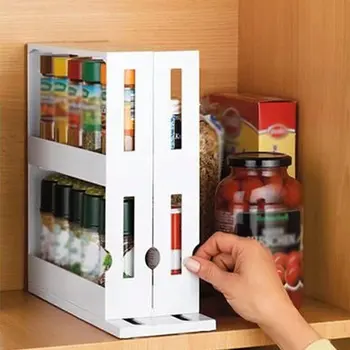 

Hot Practical Universal Spice Jar Rack Shelf Stackable Pantry Pan Pot Organizer Home Kitchen Shelving Usage Storage Tool