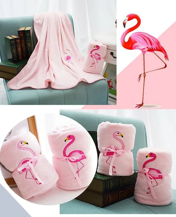 Горячая продажа Фламинго объемное одеяло воздухопроницаемое одеяло плюшевая игрушка кукла-обработка настраиваемый логотип рекрут агенты
