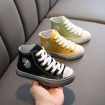 

Spring Summer Embroidery New Canvas Breathable Kids Shoes Boys Girls Casual Shoes Anti Slip Sports Shoes Children Sneaker D04021