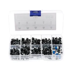 Kit de boutons tactiles tactiles, micro interrupteurs, 180 pièces, 10 modèles, 6x6, 4.3MM ~ 13MM, DIP 4P 