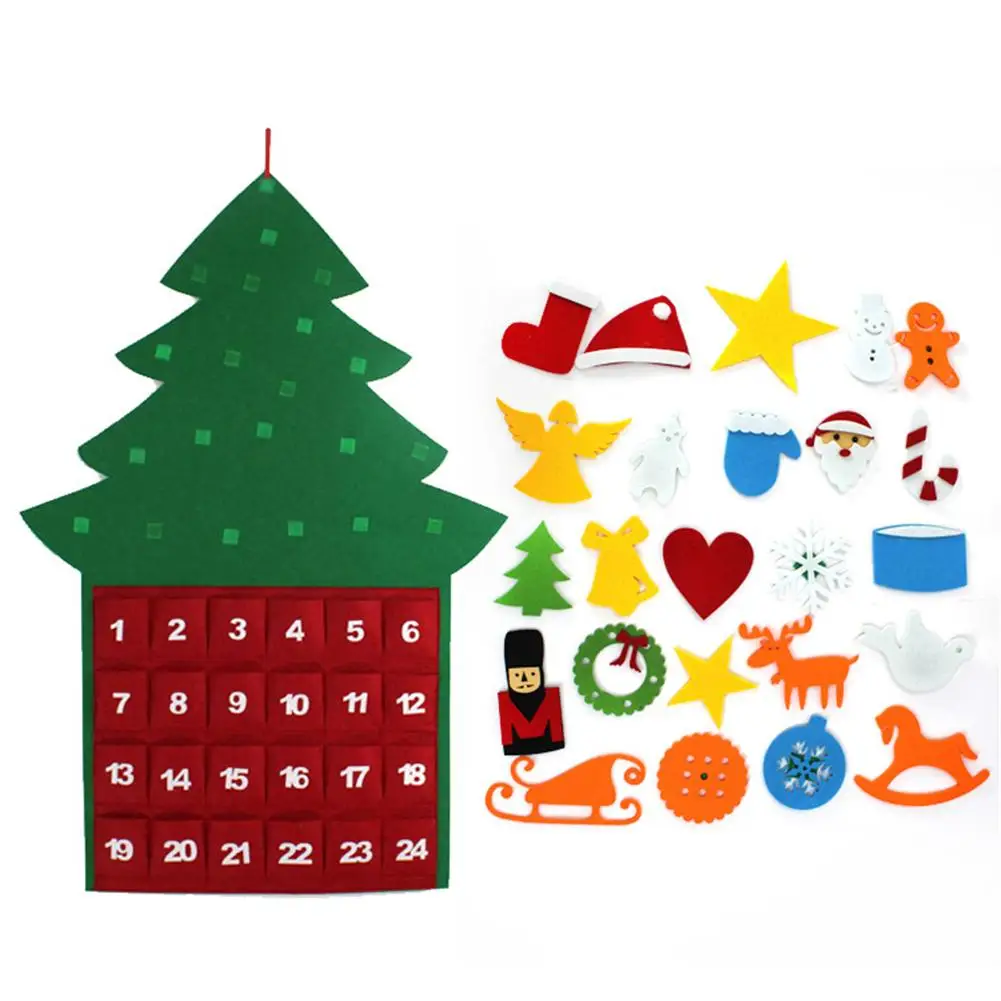 Рождественская елка-Календарь Настенный дверной подвесной обратный отсчет Подвеска для календаря для дома Рождественское украшение подвеска для календаря