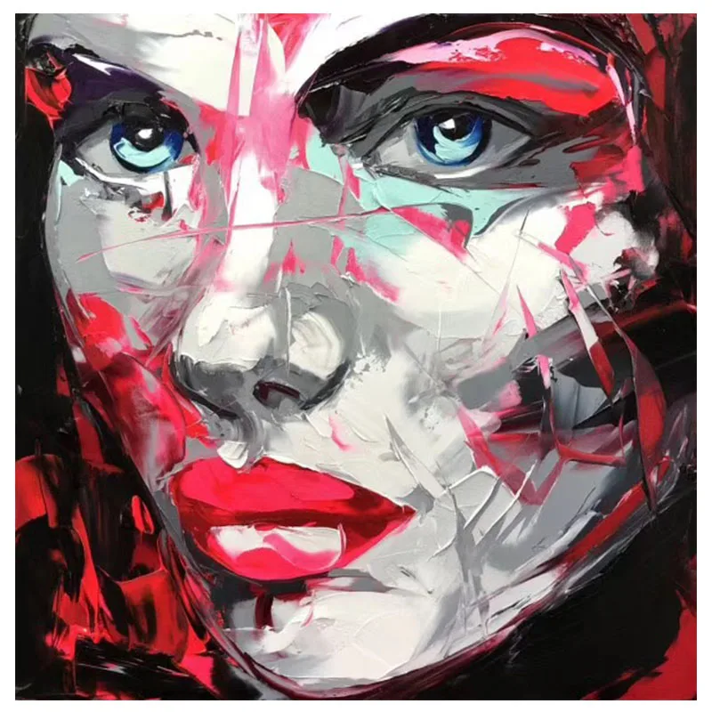 Лицо картина маслом на холсте Франсуаза Nielly настенные художественные картины для гостиной Тяжелая Текстура палитра нож caudros украшение - Цвет: Style K