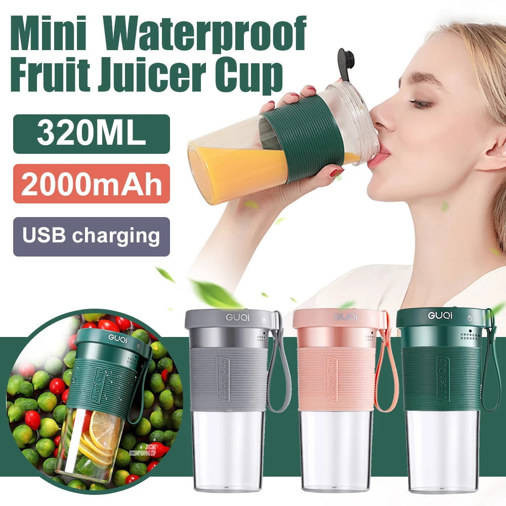 Smoothie Juicer Cup Rechargeable Portable Blender Bottle with USB Cable  320ML