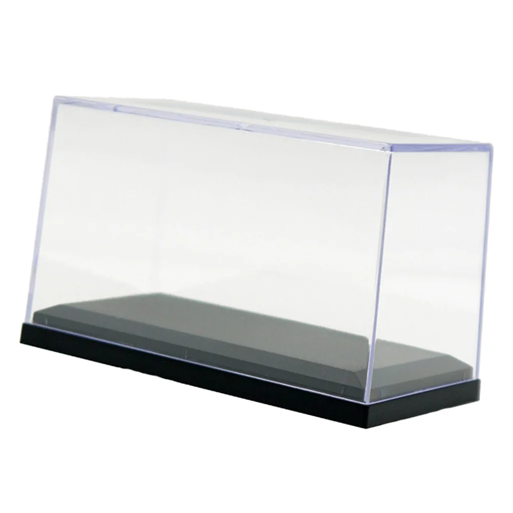 Clear Dustproof Display Box With Balck Base Fits  1:64 Doll