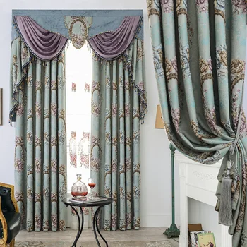 

High Grade Relief Chenille Jacquard High Shading Curtains for Living Dining Room Bedroom.