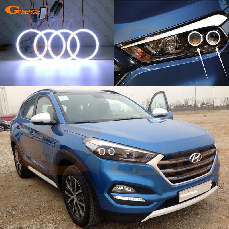 Для Hyundai Tucson TL 2015 2016 2017 2018 отличные ультра яркие COB led Ангельские Глазки halo кольца