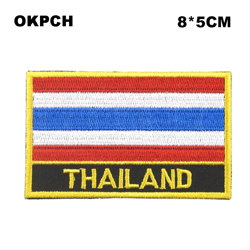 

Thailand Flag patcheswork fabric embroidery patch in Patches iorn patches for clothing flower PT0172-R