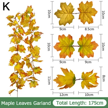 

Garland Maple Leaves Hanging Home Party Decor Wedding Christmas Decoration 175cm