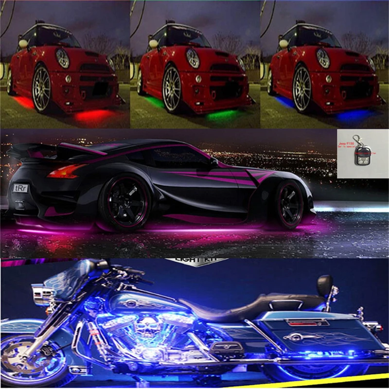 Мотоцикл автомобиль RGB один для шести светодиодный комнатный и наружный Декор атмосферная лампа Автомобильный Дверной фонарь-прожектор