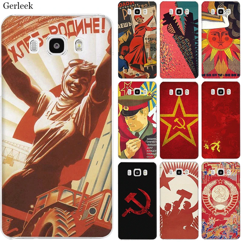 

Mobile Phone Case For Samsung Galaxy J1 J3 J2 J6 J5 J7 Hard Cover Soviet Union USSR Flag Shell Protection
