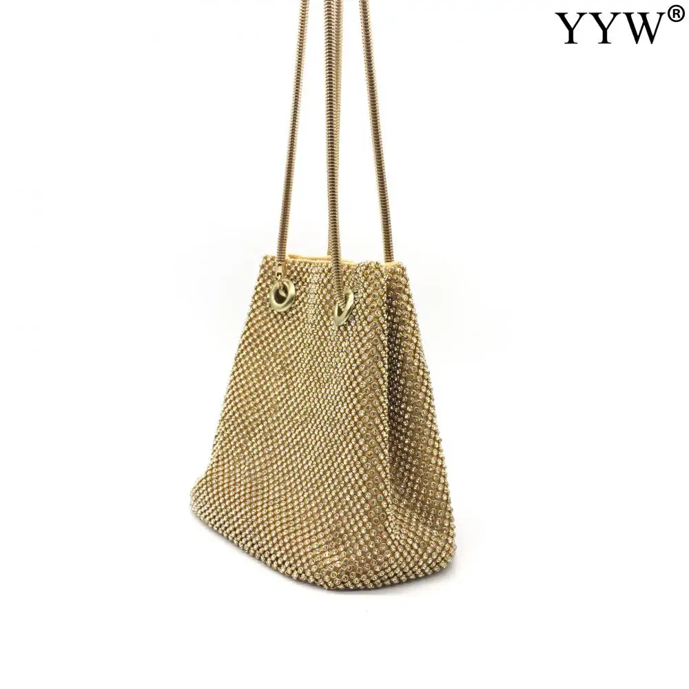 Fashion Women Bucket Shoulder Bag Crossbody Bag With Sequin Evening Party Sliver Gold Purse Girl Handbags Bolsos Female Clutches