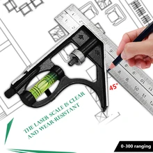 Liobaba Protractor Metal Protractor Square Stainless Steel Angle Ruler