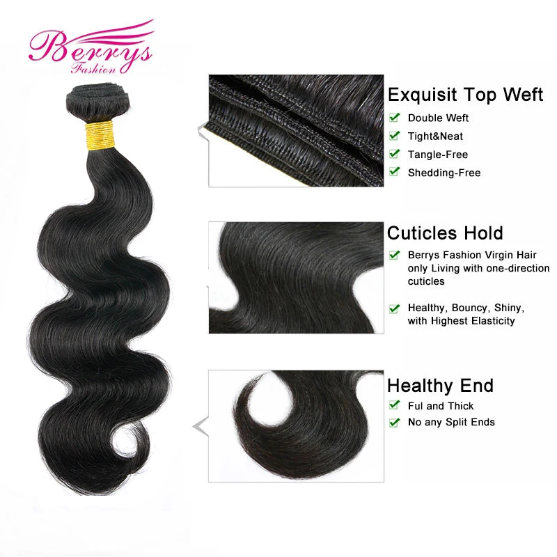 Fast Shipping 3-4 Days Brazilian Body Wave 100% Human Hair 3 Bundle Deal Natural Black Color 10-28 inch Remy Hair Weaving