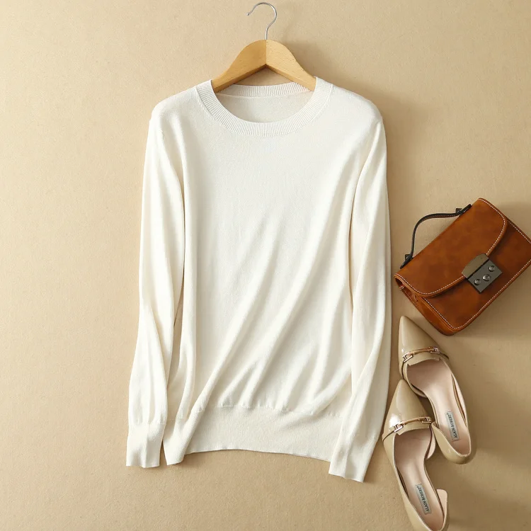 Women's 85% Silk 15% Cashmere Round Neck everyday