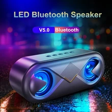 Портативный Bluetooth динамик V5.0 беспроводной супер бас домашний открытый динамик s с хорошим звуковым эффектом и богатым светодиодный мигающий свет
