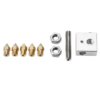 

3D printer accessories MK7/8/9 heating block MK8 nozzle 0.2 0.3 0.4 0.5 0.8 hose set