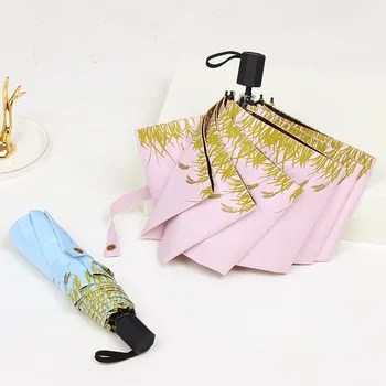 

Pastoral Wheat Umbrella Foldable Windproof Folding Double Layer Inverted Waterproof Sun Protection Parasol Outdoor Sun Umbrella