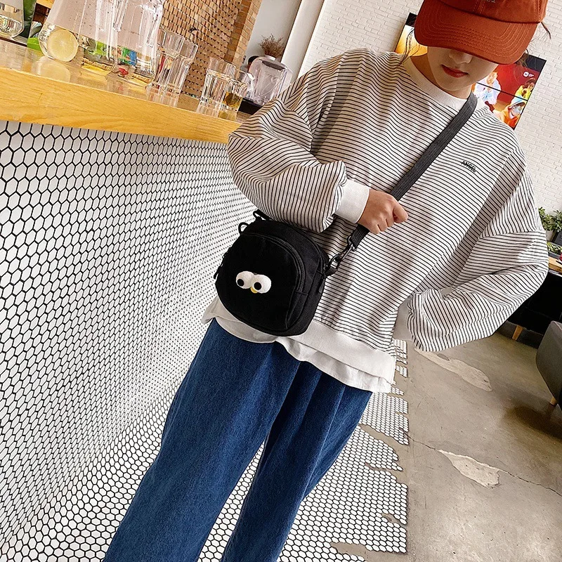 

Korean-style Versatile Messenger Bag Women's 2019 New Style Bigeye Canvas Shoulder Oblique Bag Stall Bag