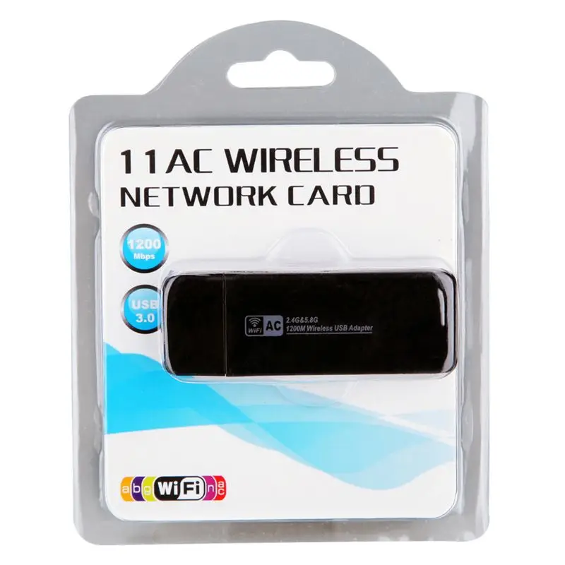 Мини 2,4G/5,8G двухдиапазонный wifi USB 3,0 1200 Мбит/с LAN беспроводной адаптер приемник сетевая карта встроенная антенна для Windows Linux Sys