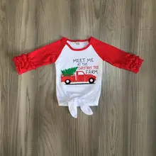 Осенне-зимние футболки с маркой бутика для маленьких девочек, одежда хлопковый топ с галстуком-бабочкой и рукавами-регланами