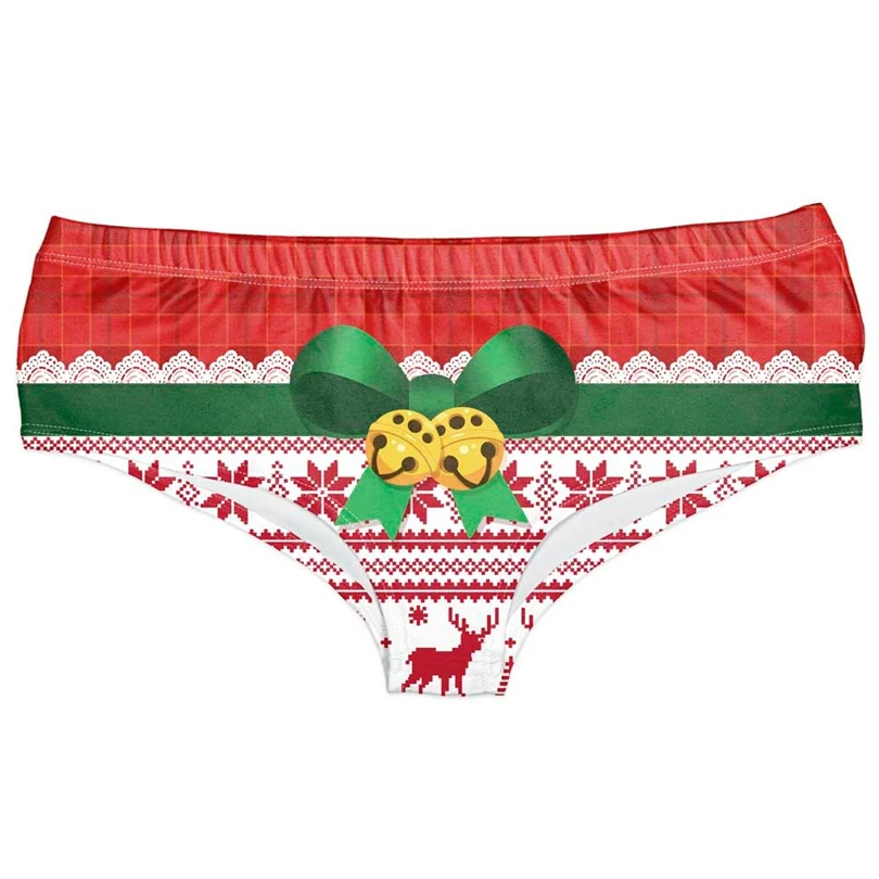 Women Hot Panties Woman Panties Ladies Hipsters Christmas Themed Print Underwear Calcinha Sexy Mutandine Erotic Knickers A20