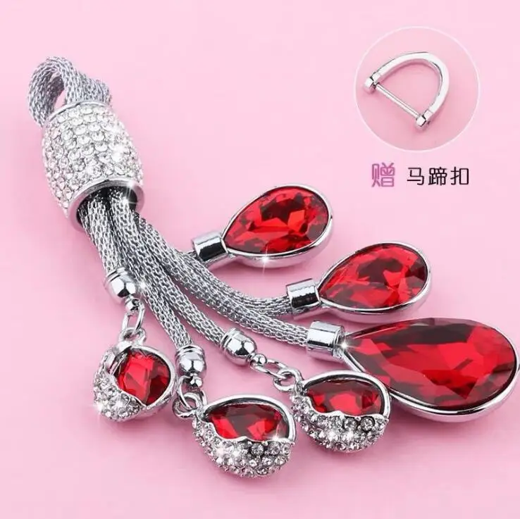 red keychain Чехол для ключей автомобиля из цинкового сплава, кожаный чехол для Honda Civic Accord EX EXL Crv Crz Hrv, защитный чехол для автомобиля, аксессуары, брелок - Название цвета: red keychain