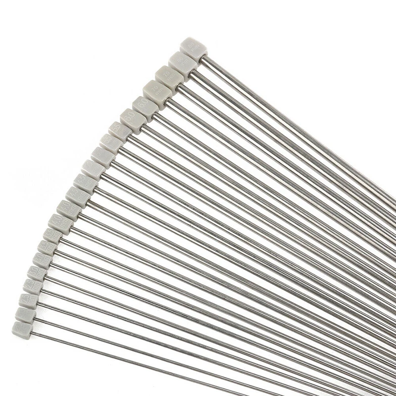 22pcs/set Stainless Steel Single Pointed Sewing Knitting Needles Tool Kits 2.0mm-8.0mm Crochet Hook Tool Craft Knitting Needles