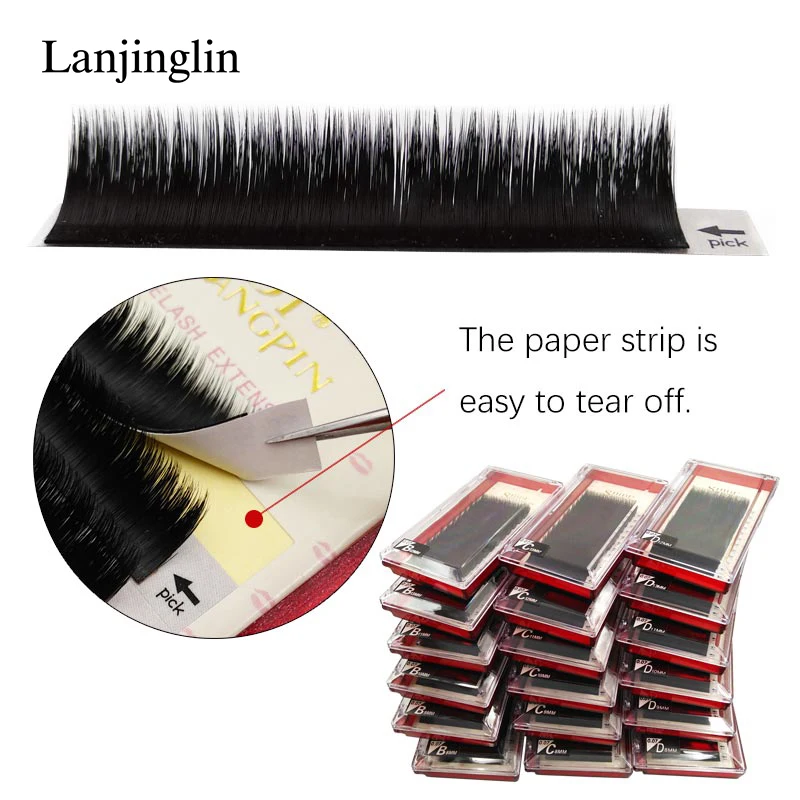 LANJINGLIN 1 шт. ресницы для наращивания Профессиональный макияж Накладные ресницы натуральные длинные 3d норковые ресницы Индивидуальные Накладные ресницы
