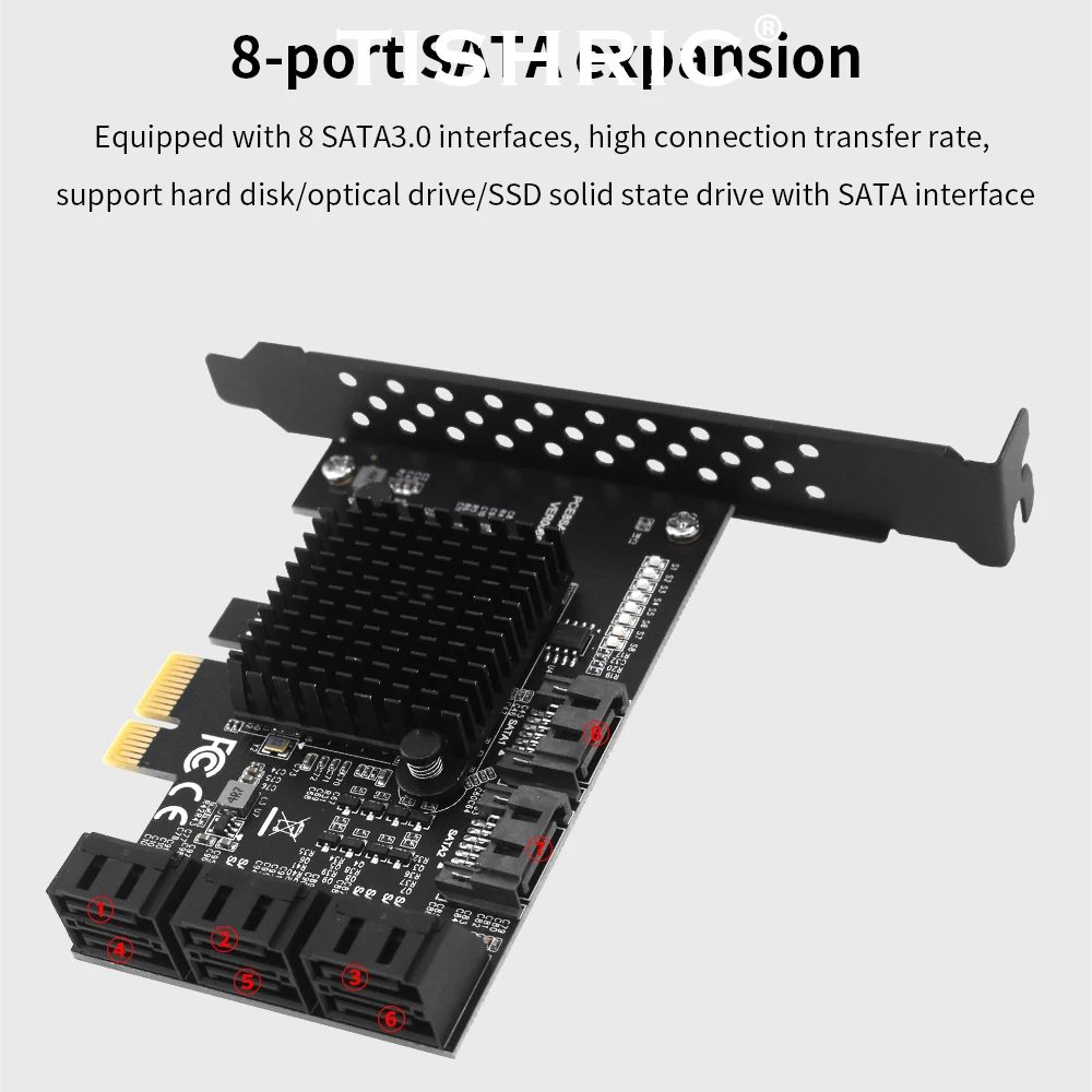 PCI-E Sata Adapter 1X 4X PCIE Sata PCI Express Expansion Card 2/4/6/8/10 Ports X1 X16 PCI Controller PCIE3.0 Add On Cards ssd adapter card pcie adapter card pcie expansion card