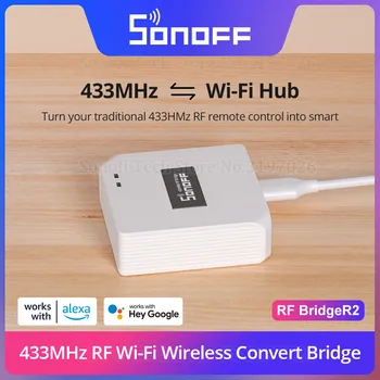 SONOFF RF Bridge R2 433 MHz RF Wi-Fi Gateway wireless Scena intelligente Supporto di sicurezza domestica Sensore DW2-RF PIR3-RF tramite eWeLink Alexa