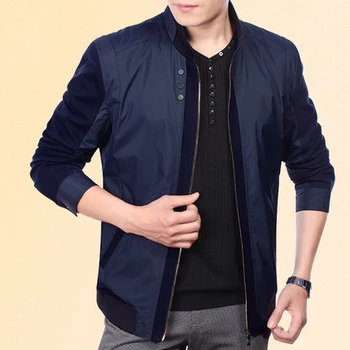 

Boollili Men's Jacket Spring Autumn Fashion Overcoat 2020 New Arrival Stand Collar Splicing Slim Casual Style Whole Sale 5 Color