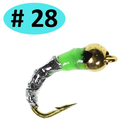 Color 28 ICERIO 8 шт. Midges Buzzer Nymphs мухи форели рыболовные приманки - Цвет: Color 28