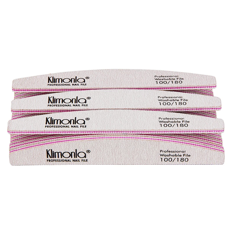 10Pcs/Lot Klimonla Professional Nail File 100/180 Grit UV Gel Nail Polisher Buffer Block Beauty Salon Manicure And Pedicure Tool